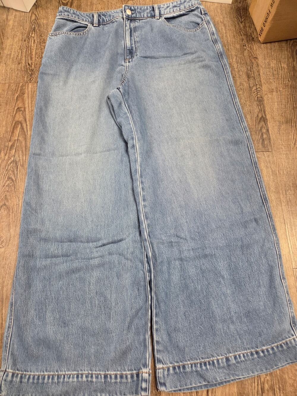 Talbots Prospect Wide Leg Wash Classic Jean Trousers Tencel Lyocell Size 12
